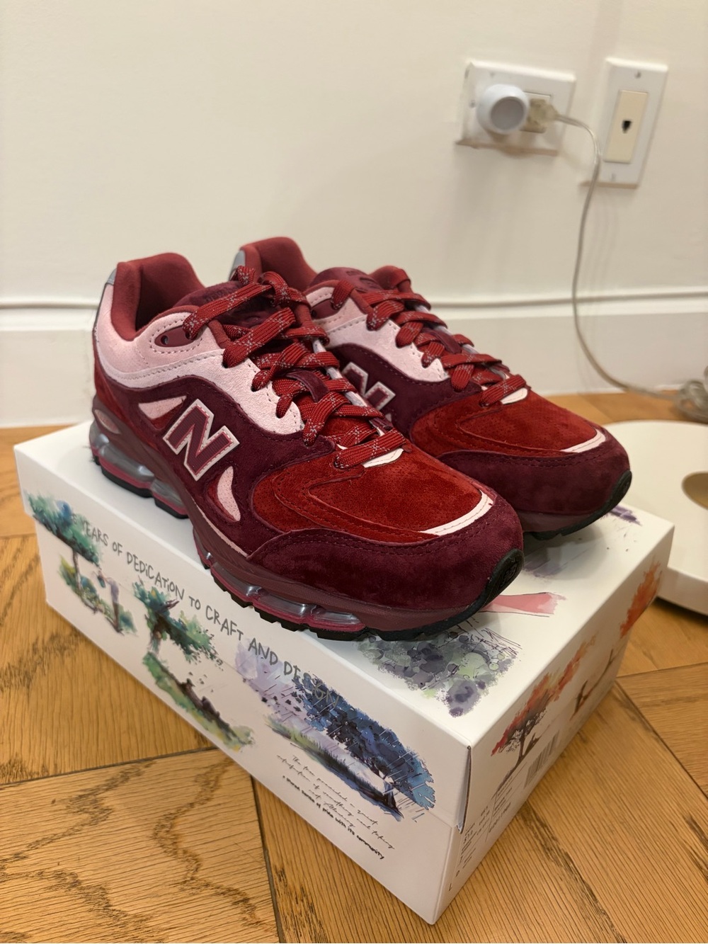 Kith x New Balance Women's Sneakers in Burgundy and Light Pink NIB